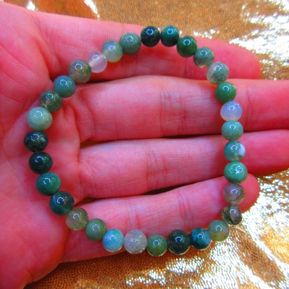 Fancy Jasper 6mm Round 7" Stretchy Gemstone Bracelet